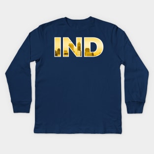 Indiana Pacers IND Skyline Kids Long Sleeve T-Shirt